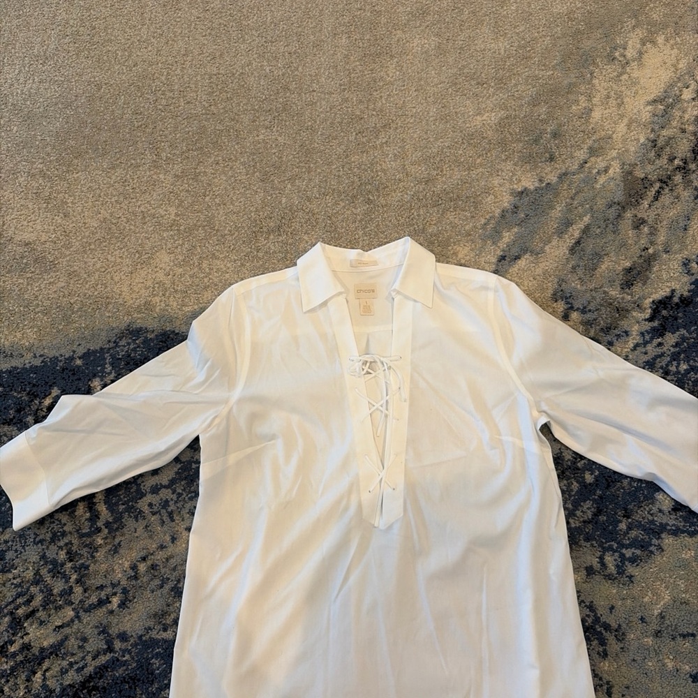 Chico's Classic White Blouse size 1
